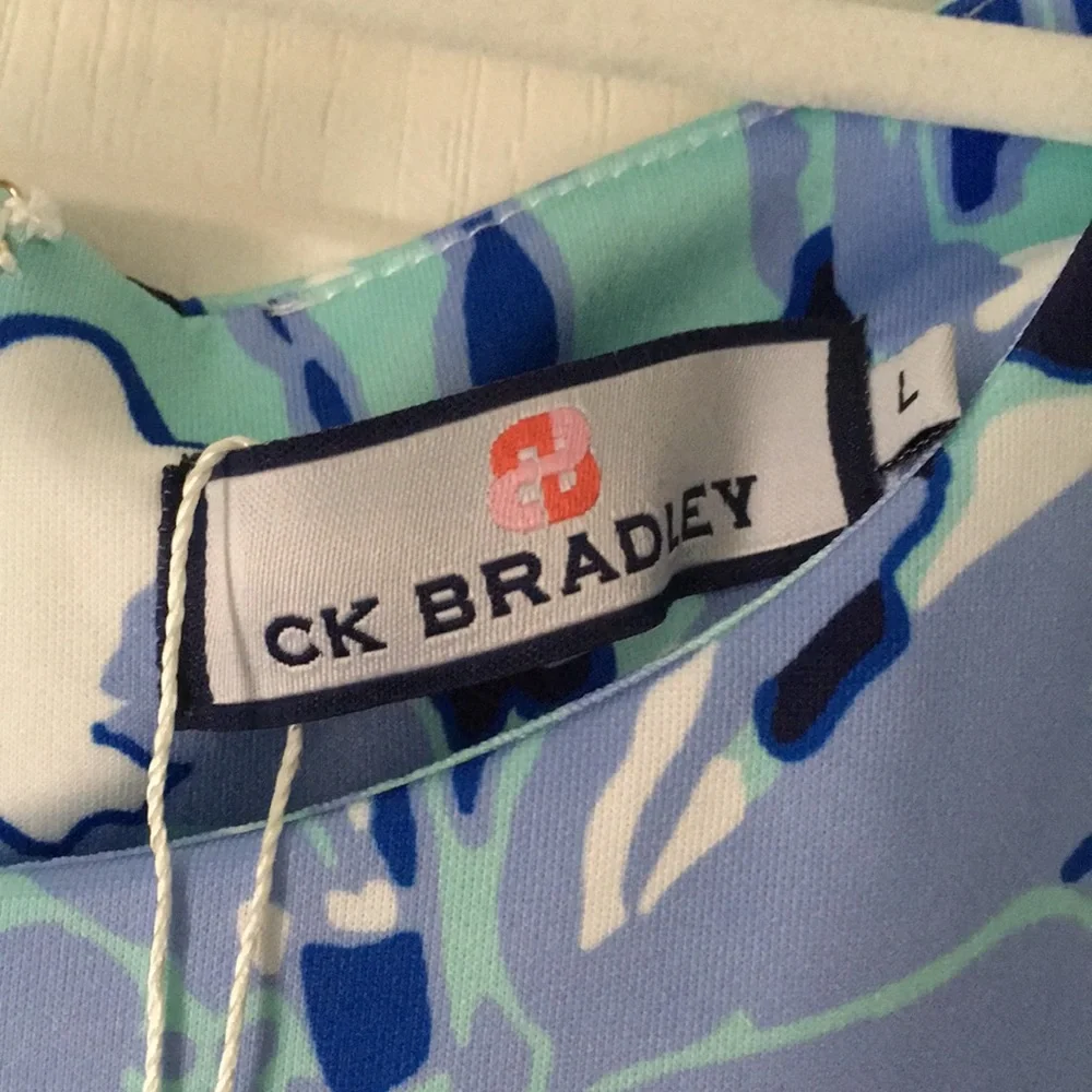 NWT CK Bradley Hudson blue floral shift dress M L - Picture 4 of 13